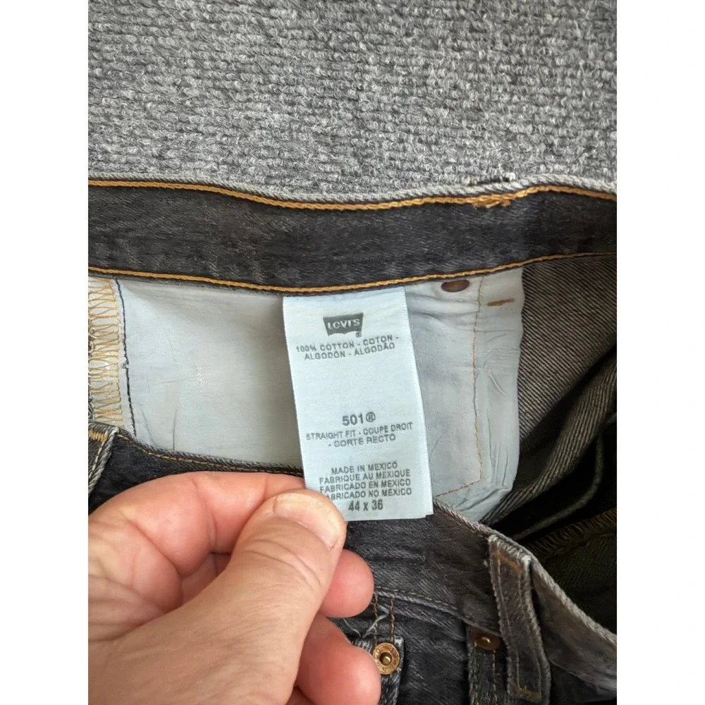 Levis 501 XXMens Gray Straight Original Fit Button Fly Denim Jeans 44x36 (42x32)